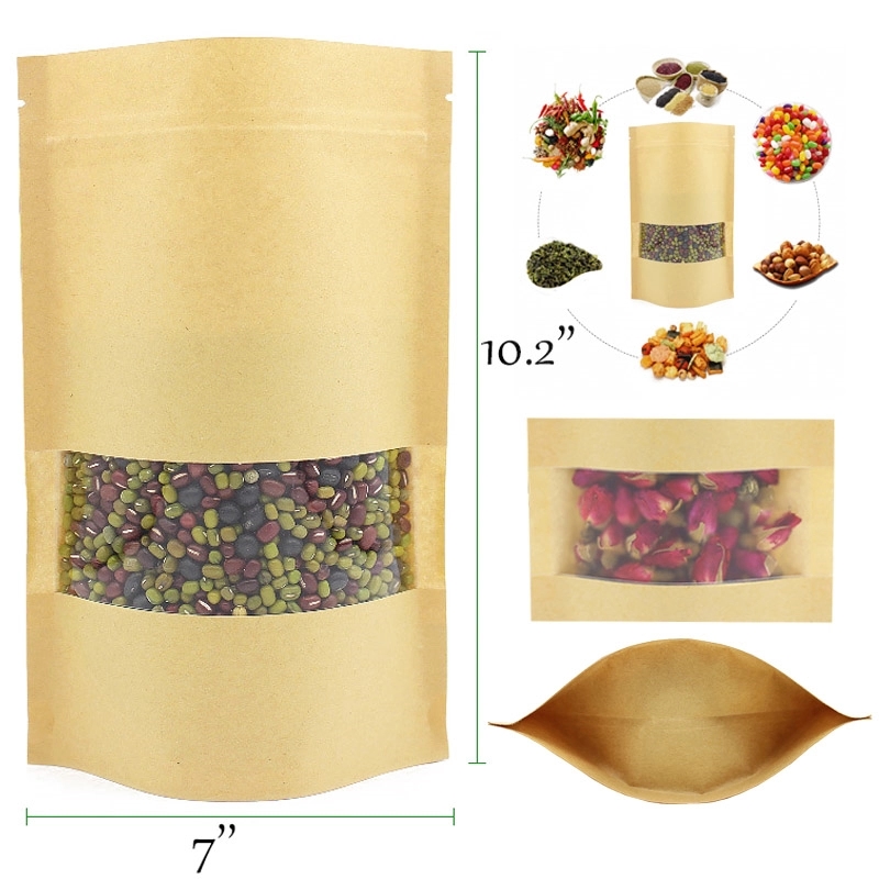 Stand-up Kraft Paper Food Bags With Window 1