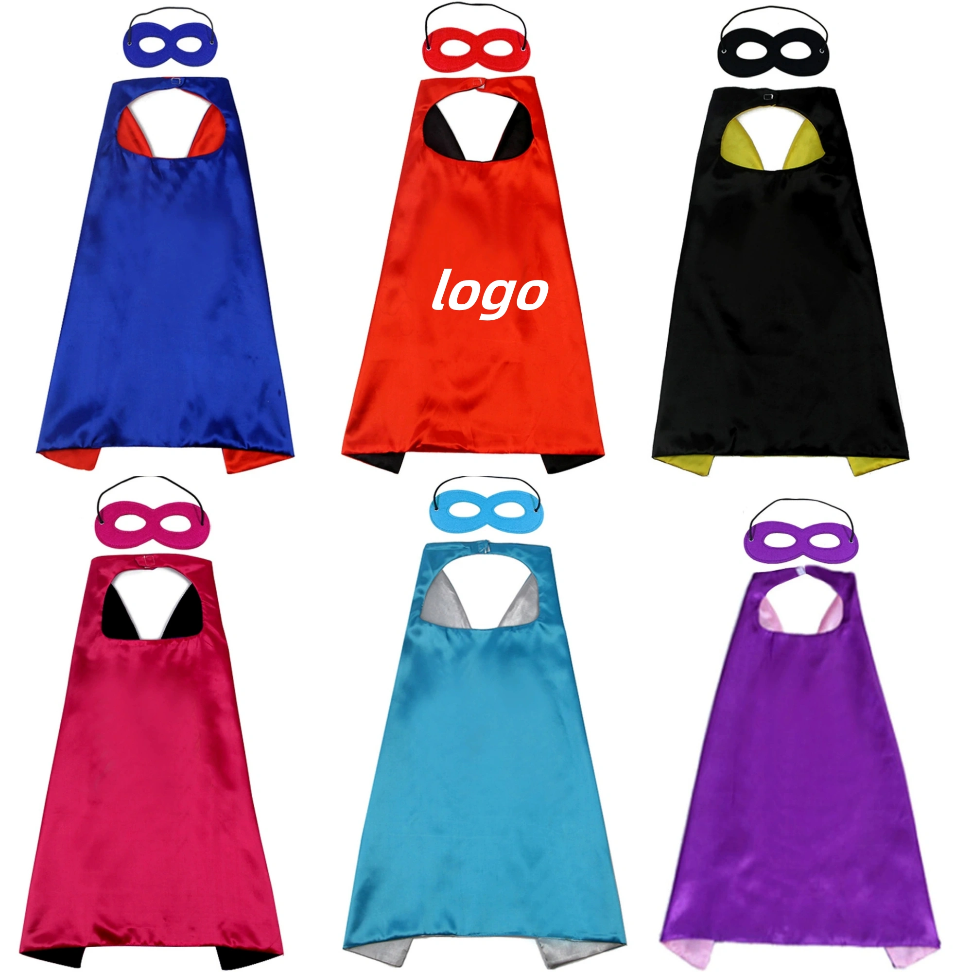 Double Satin Capes Set With Masks 2