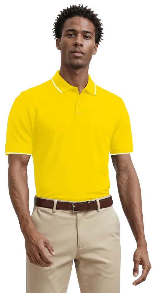 Men's Striped Trim Value Wicking Polo 34