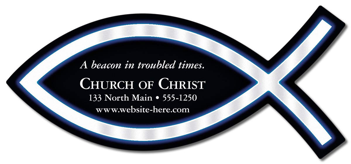 Magnet - Christian Fish Shape (4.825x2.175) - 20 Mil. 1
