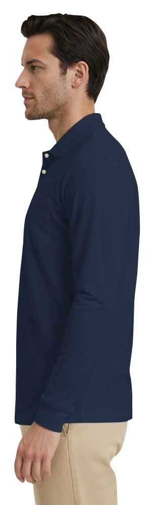 Adult Superblend L/S Pocketed Polo 30