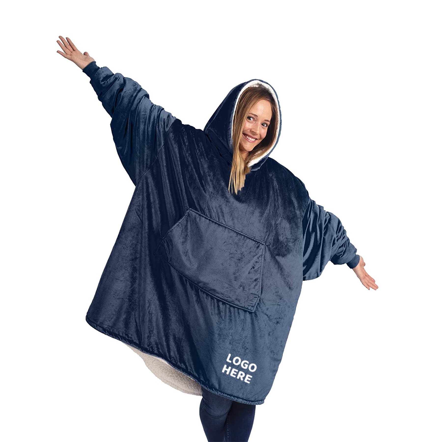 Fleece Hoodie Wearable Blanket 1