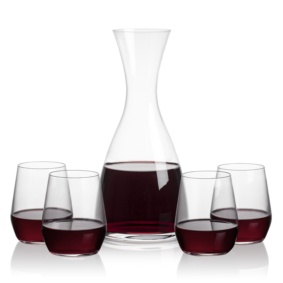 Barham Carafe & Germain Stemless Wine, custom bottle opener with logo imprint 6
