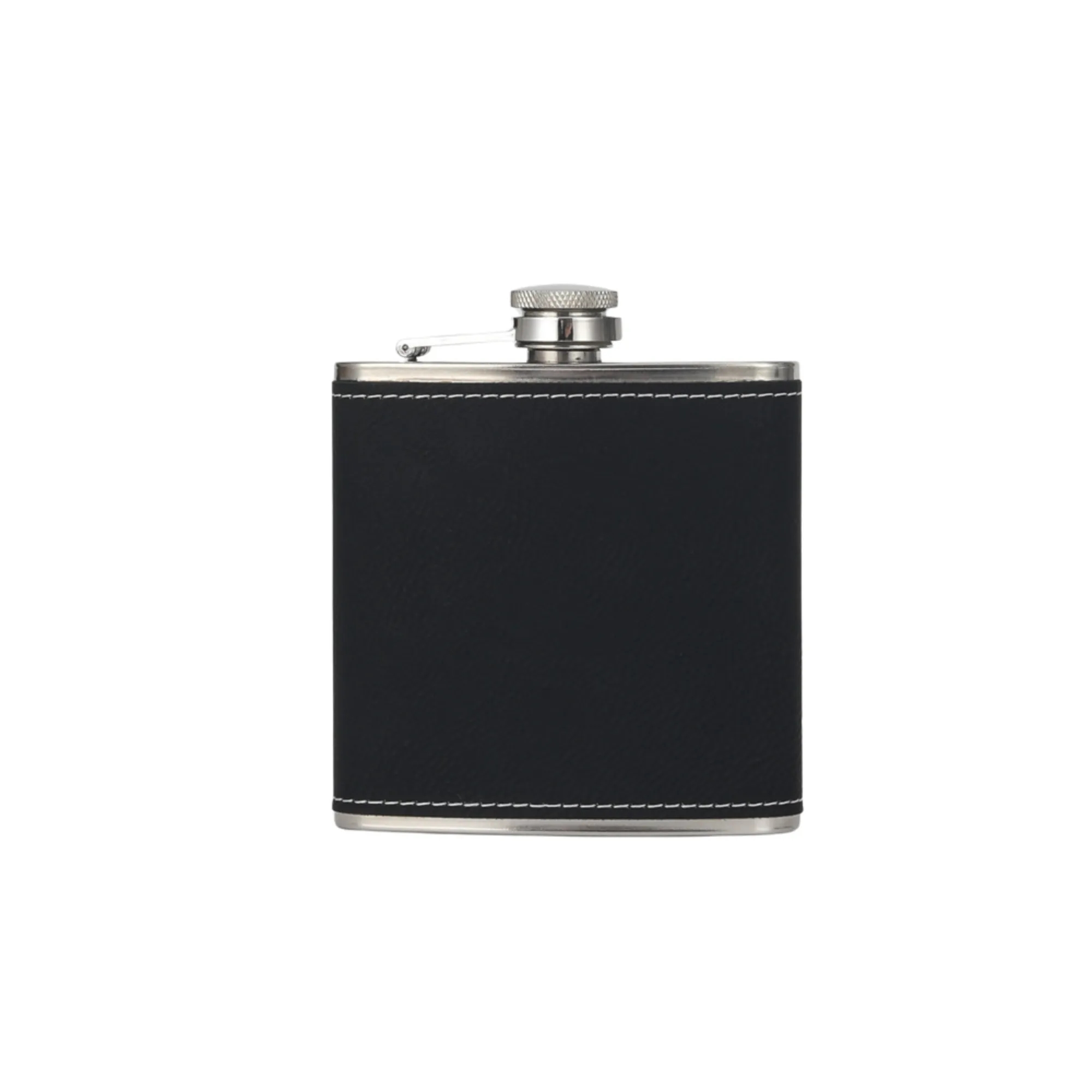 Engraved Leather Hip Flask 6oz 16