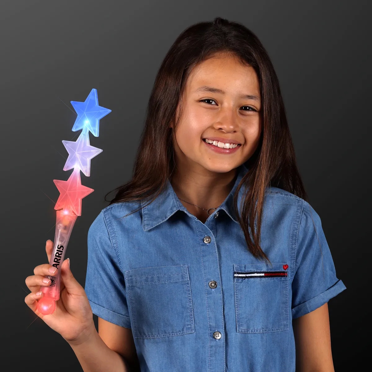 Triple Star Light Up Flashing Wand 3