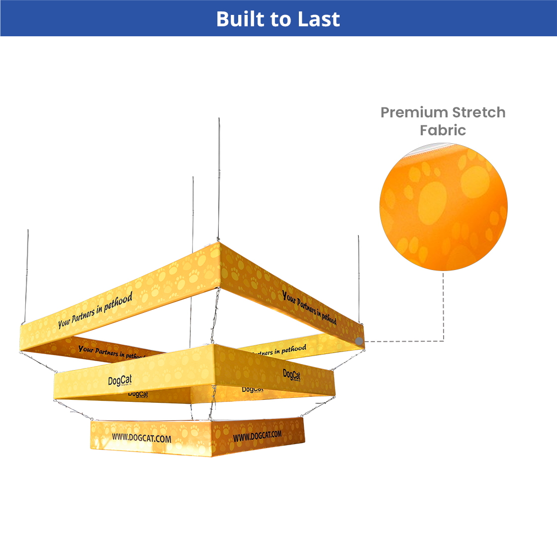 Skytube Tiered Square Hanging Sign (10' x 5') Double Sided - Graphic & Hardware Combo) 7