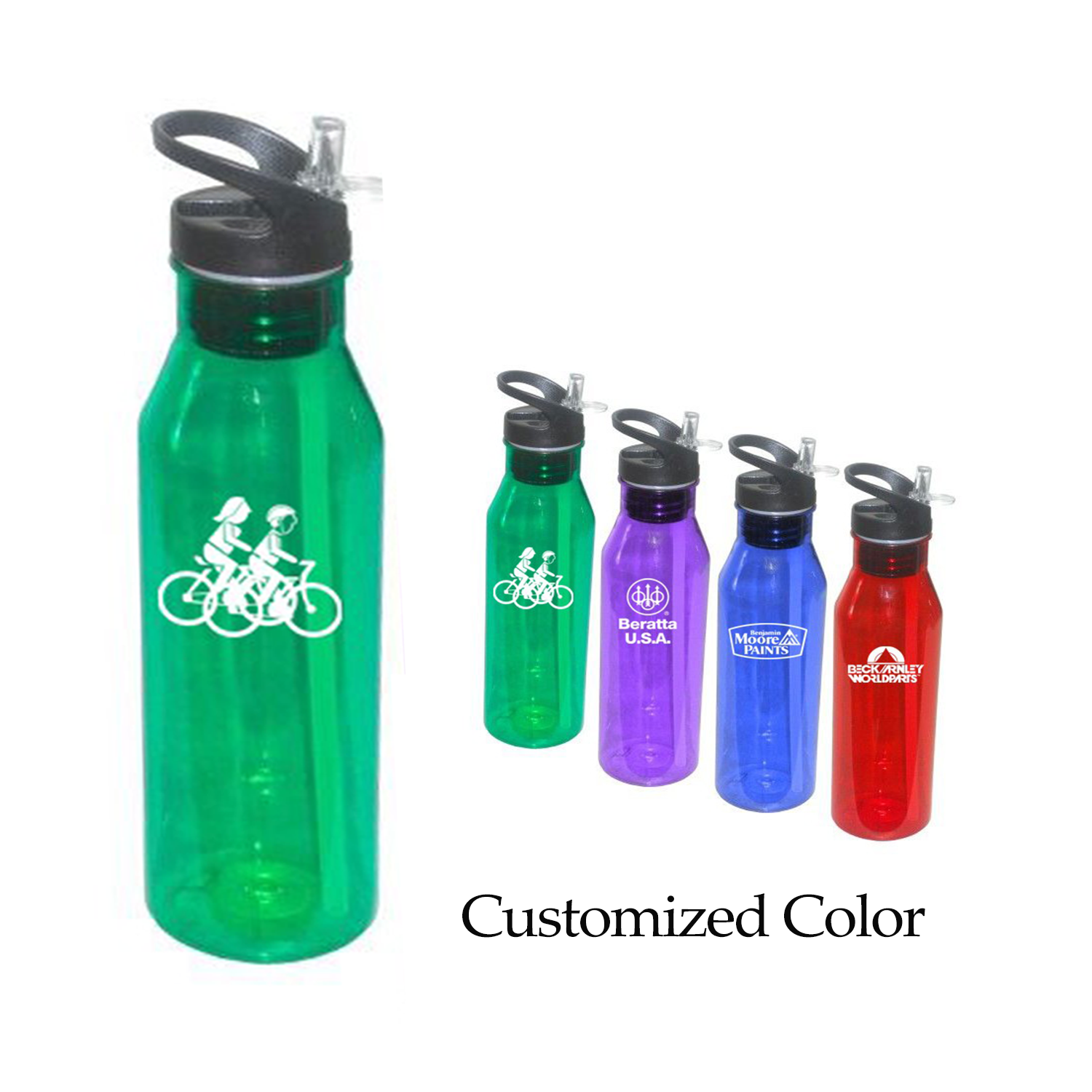 25 Oz. Sport Bottle w/Flip Up Spout & Straw 2