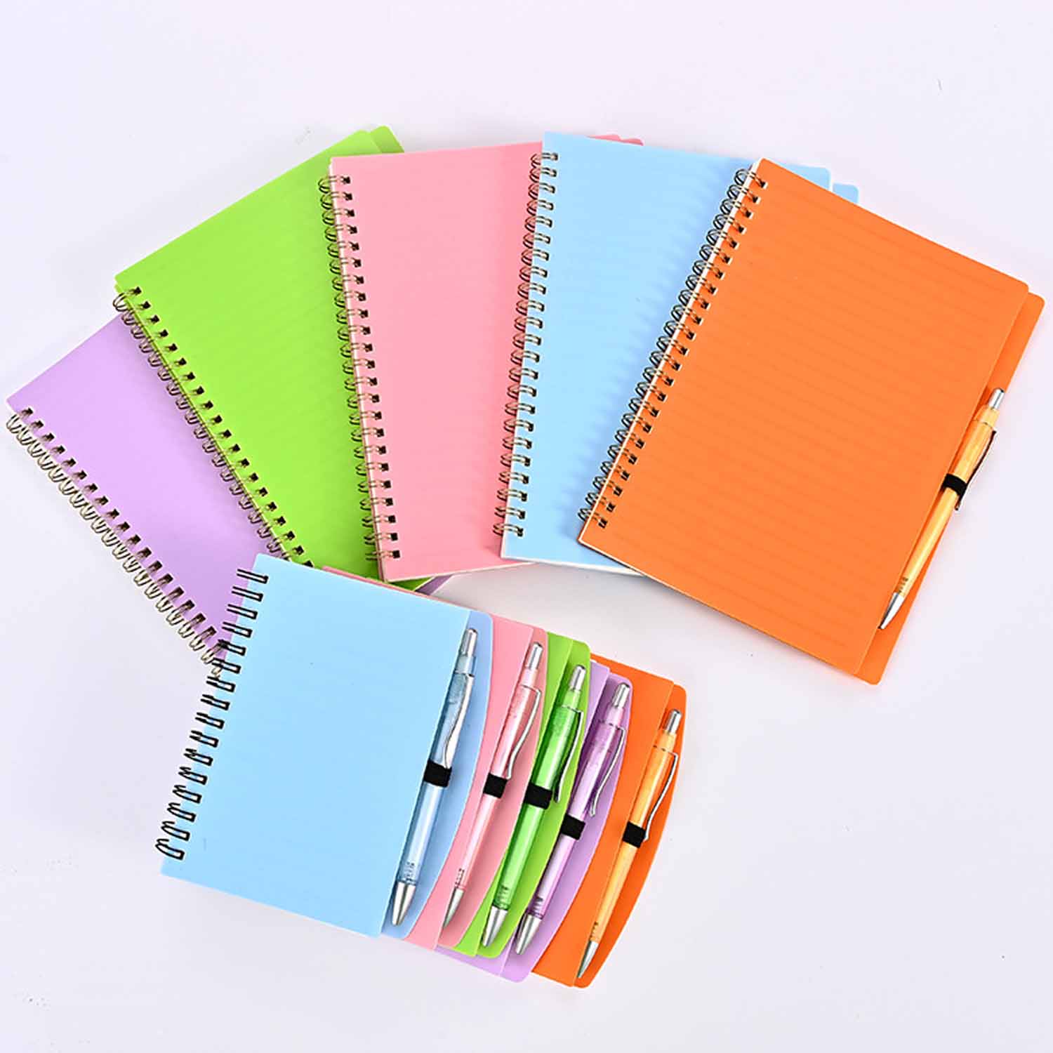 Solid Color Spiral Notebook with Pen 4