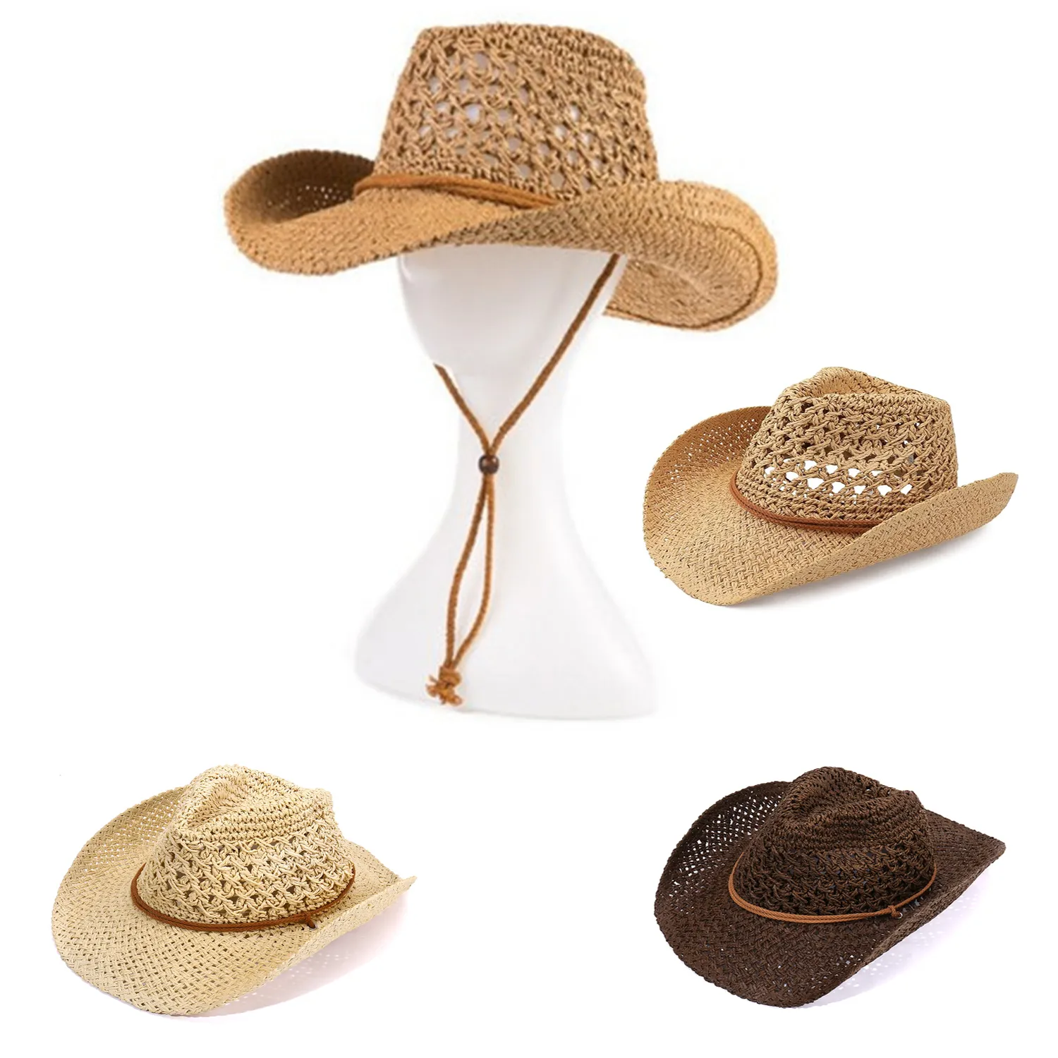 Adult Sun Straw Western Cowboy Hat 2
