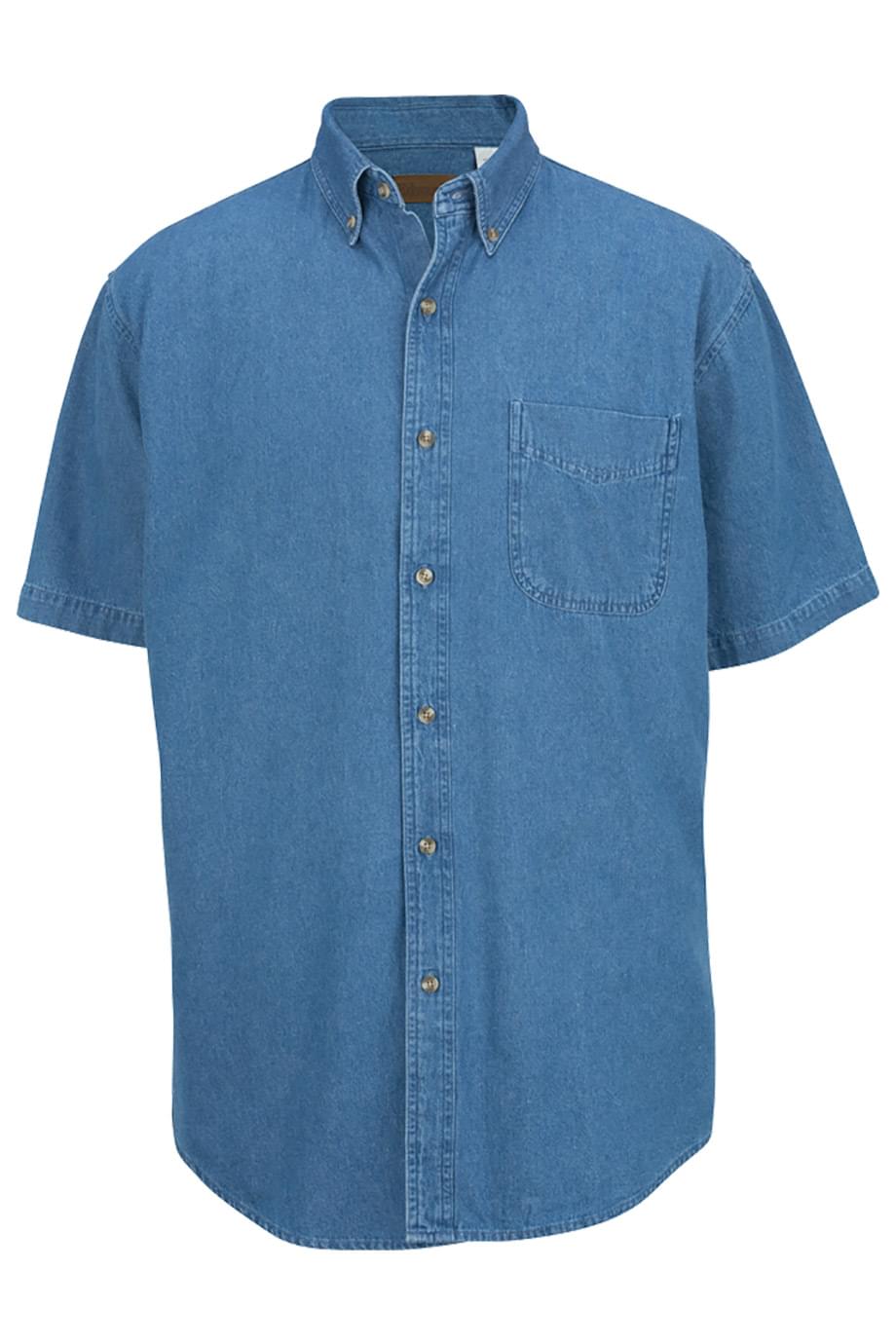 Denim Short Sleeve Mens Shirt