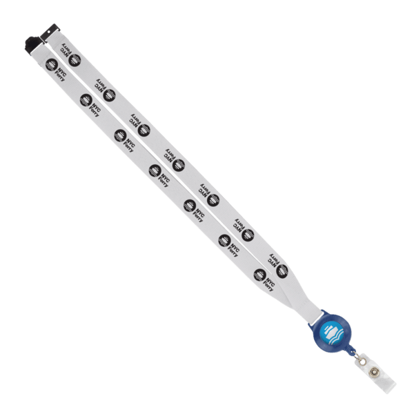 IMPORT 3/4" Polyester Lanyard with Retractable Badge Reel and IPH7 back of neck convenience release. 81