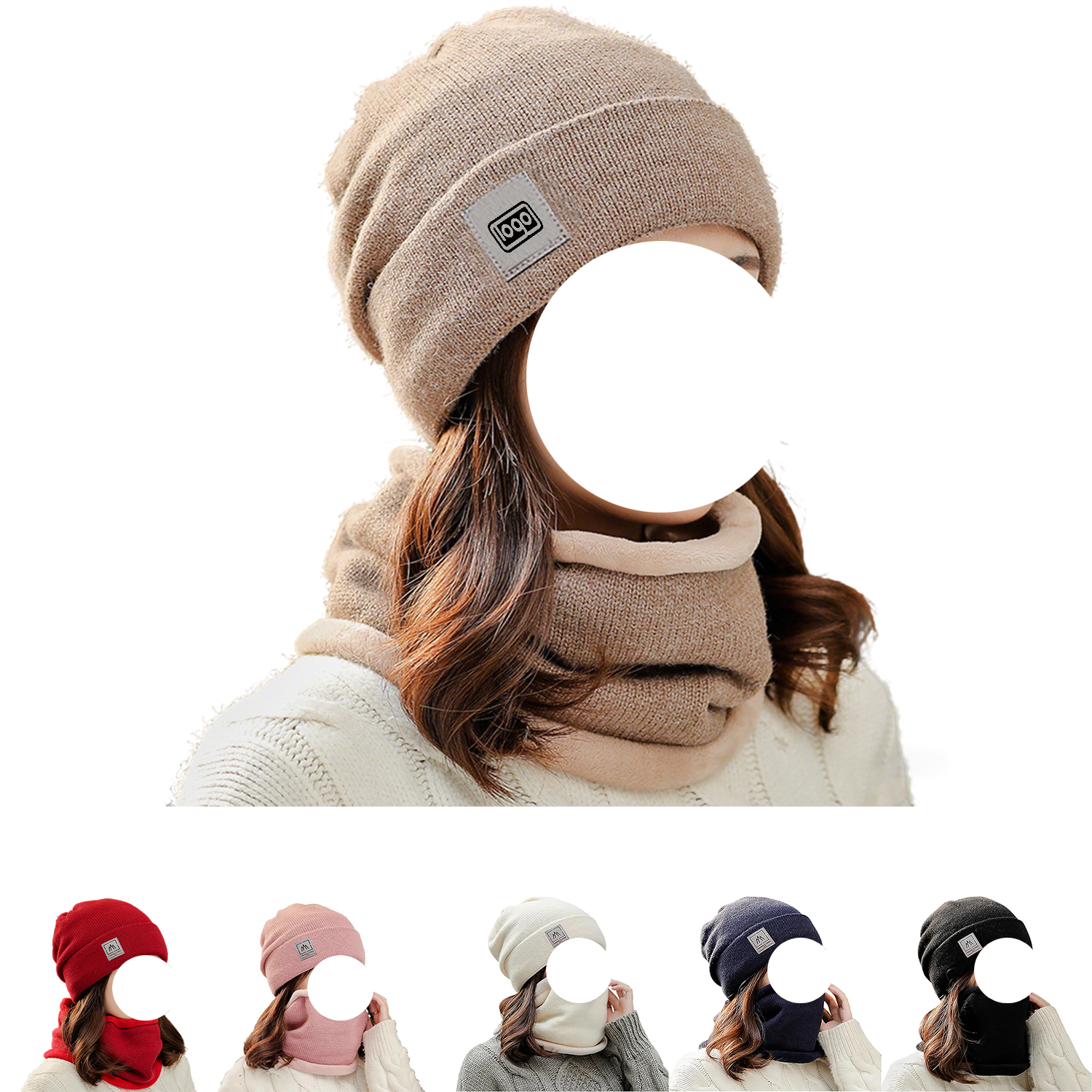 Cold-Resistant Knitted Hat and Neck Warmer Set 7