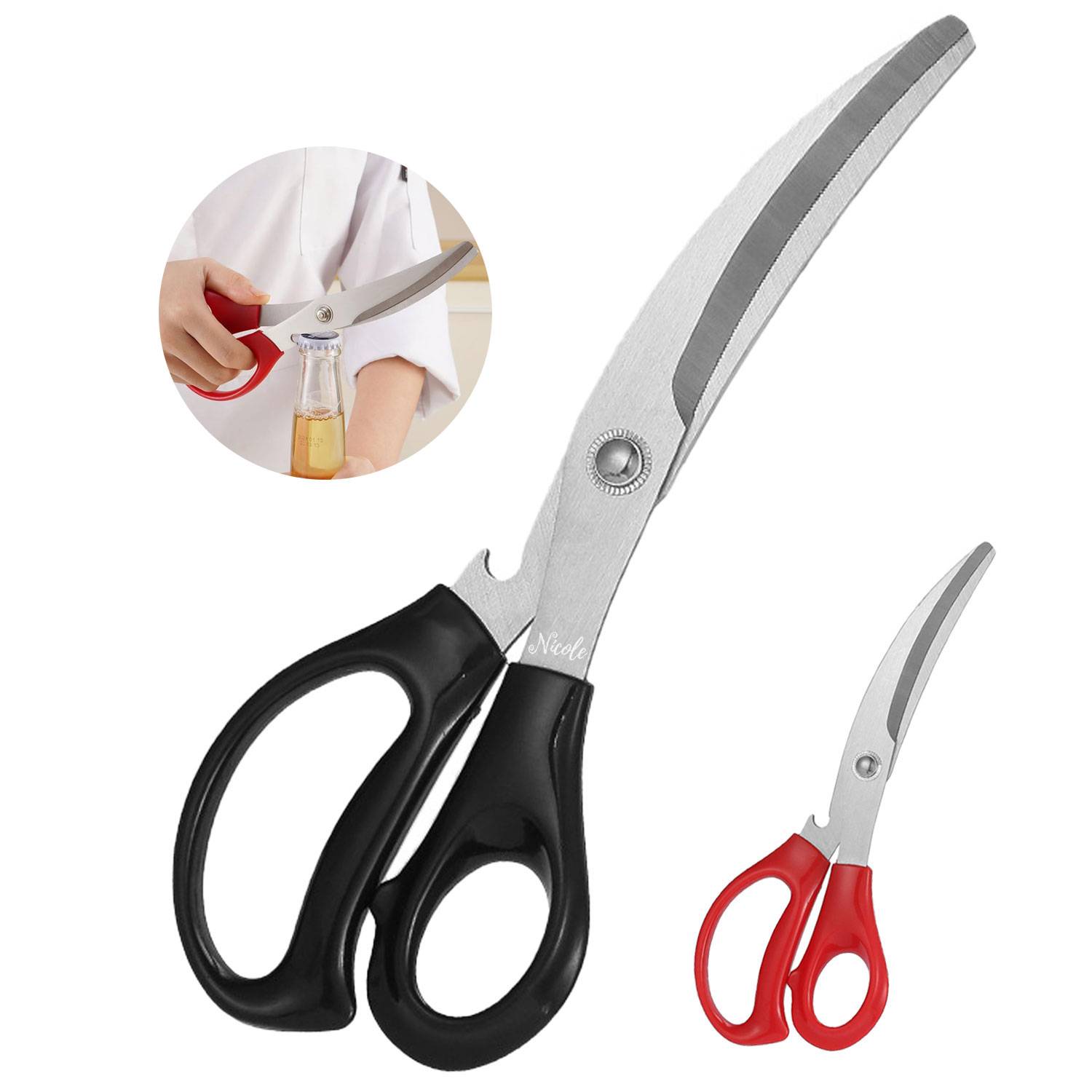 Stainless Steel Kitchen Scissors w/ Bottle Opener 2