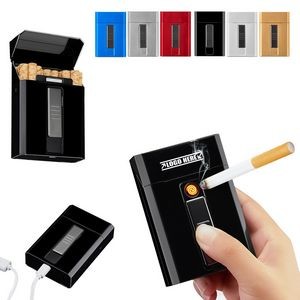 Slim Aluminum Cigarette Case With Magnetic Closure And USB Rechargeable Lighter Top 13