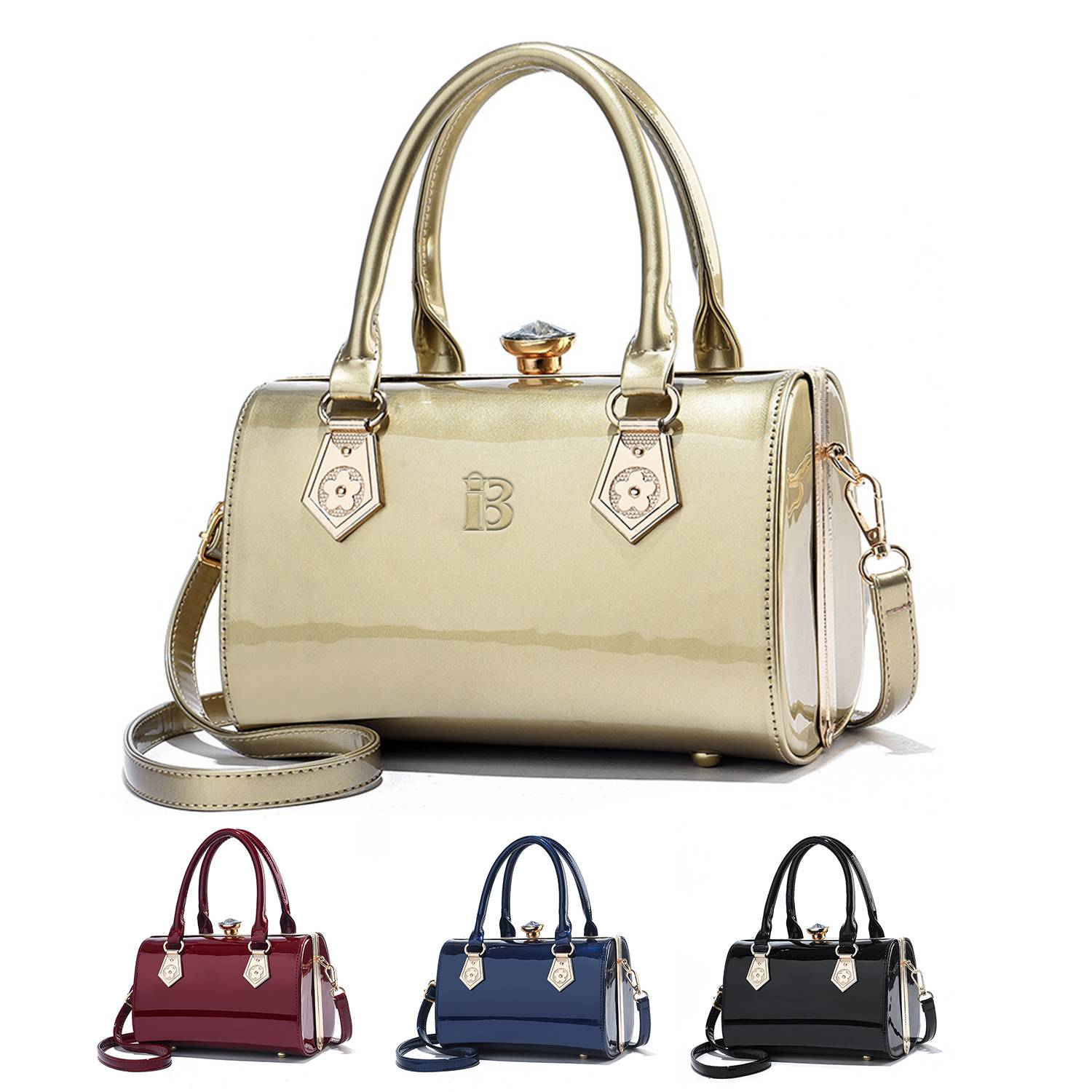 PU Leather Top Handle Crossbody Bag 2