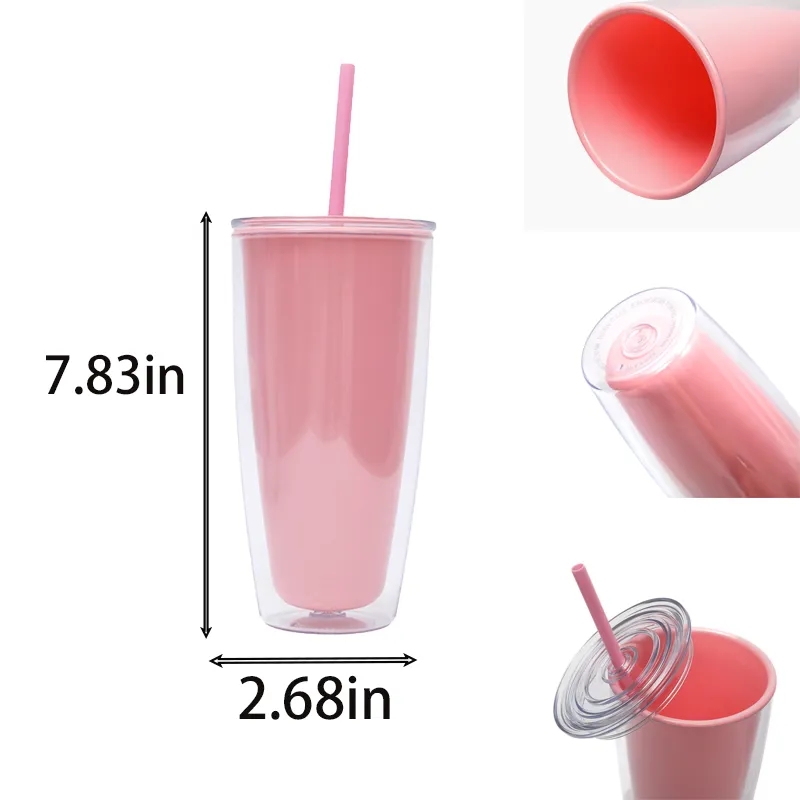 25 oz Reusable Double Walled Plastic Cup 2