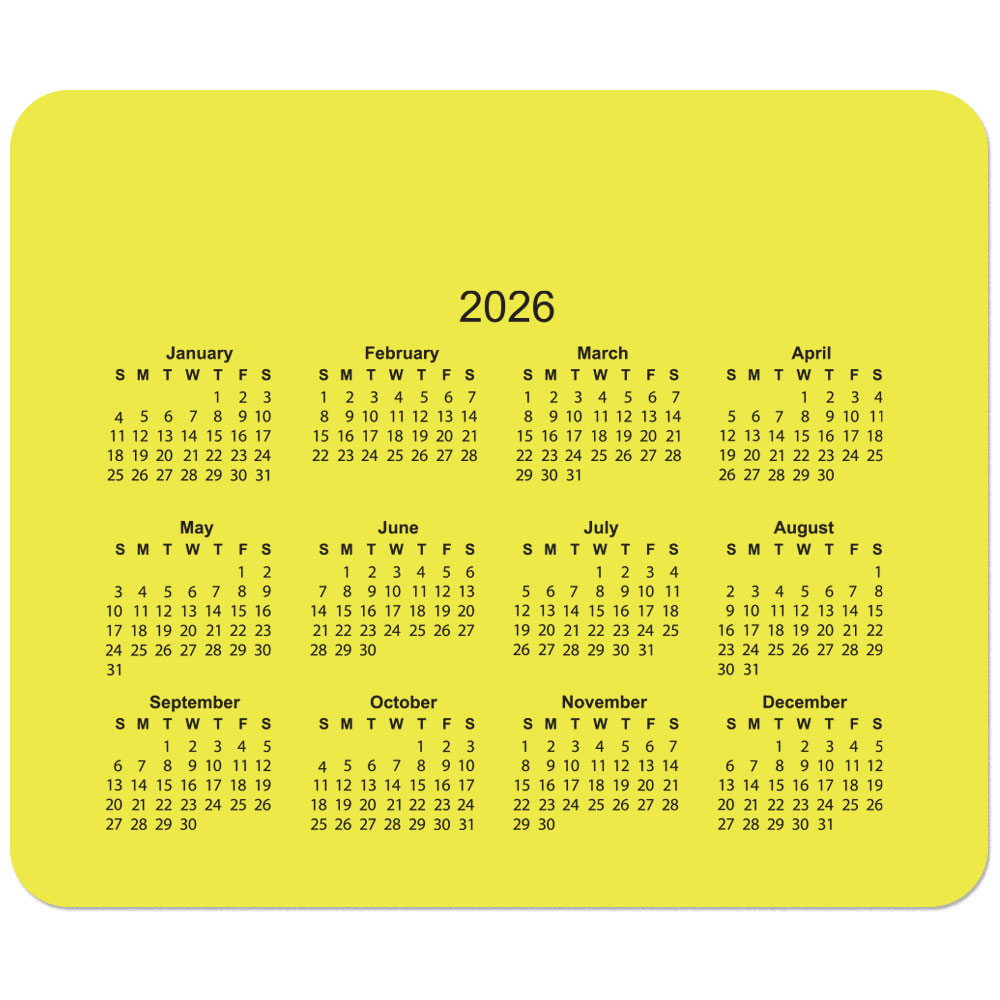 Horizontal Calendar Mouse Pads