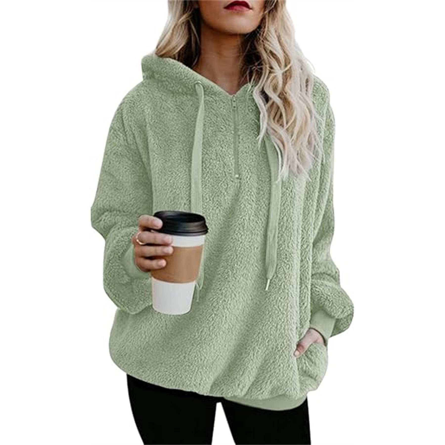 Women's Hoodies Sherpa Pullover Sweater 8