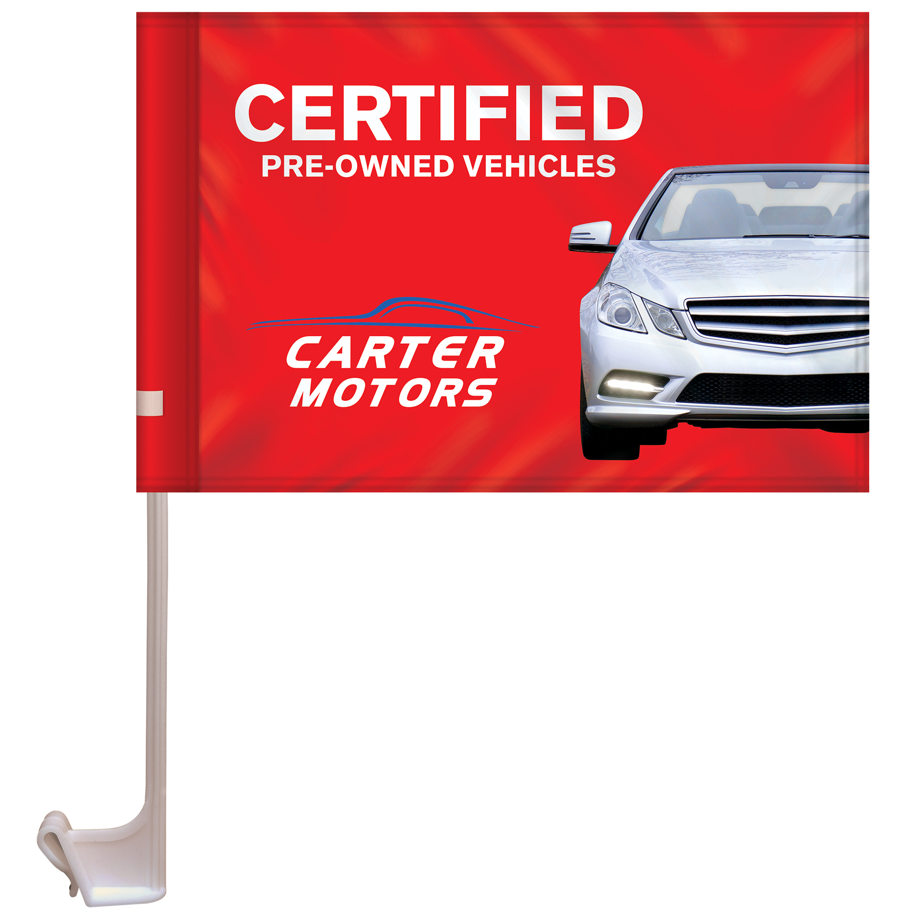 7.5" x 10.5" Stationary Use Single Reverse KP Car Flag 6