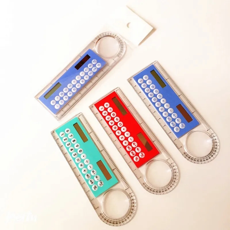 10 Cm Ruler w/Solar Calculator/ magnifying glass 6