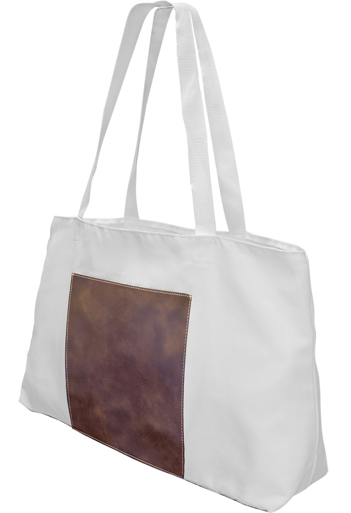 Rustic / SilverWhite Laserable Leather Gusset Bag 8