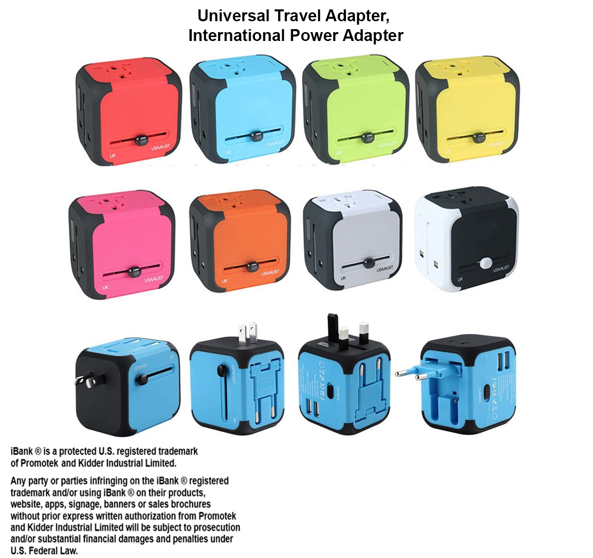 iBank ® Universal Travel Adapter, International Power Adapter 2