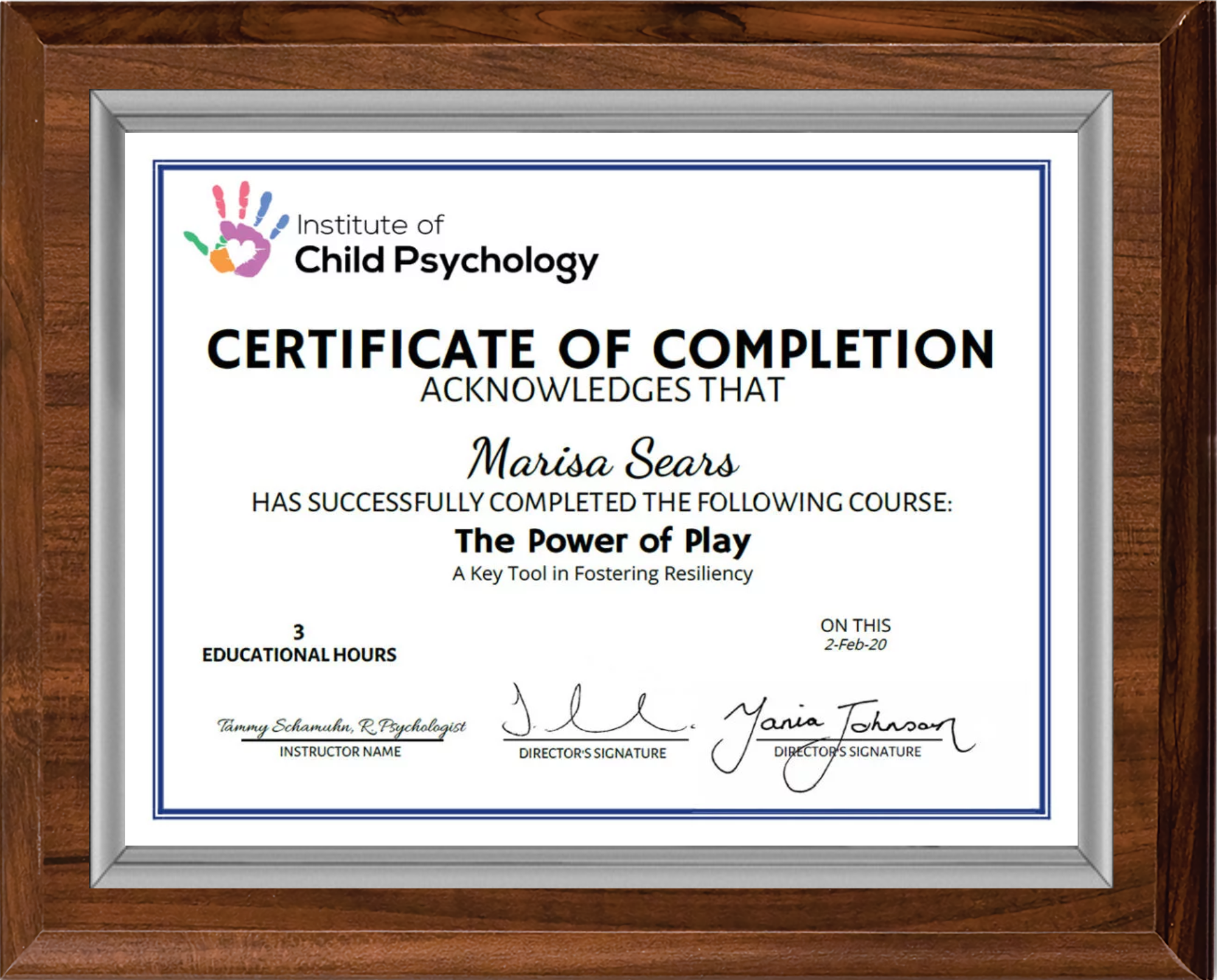 Cherry Finish Certificate Plaque 8