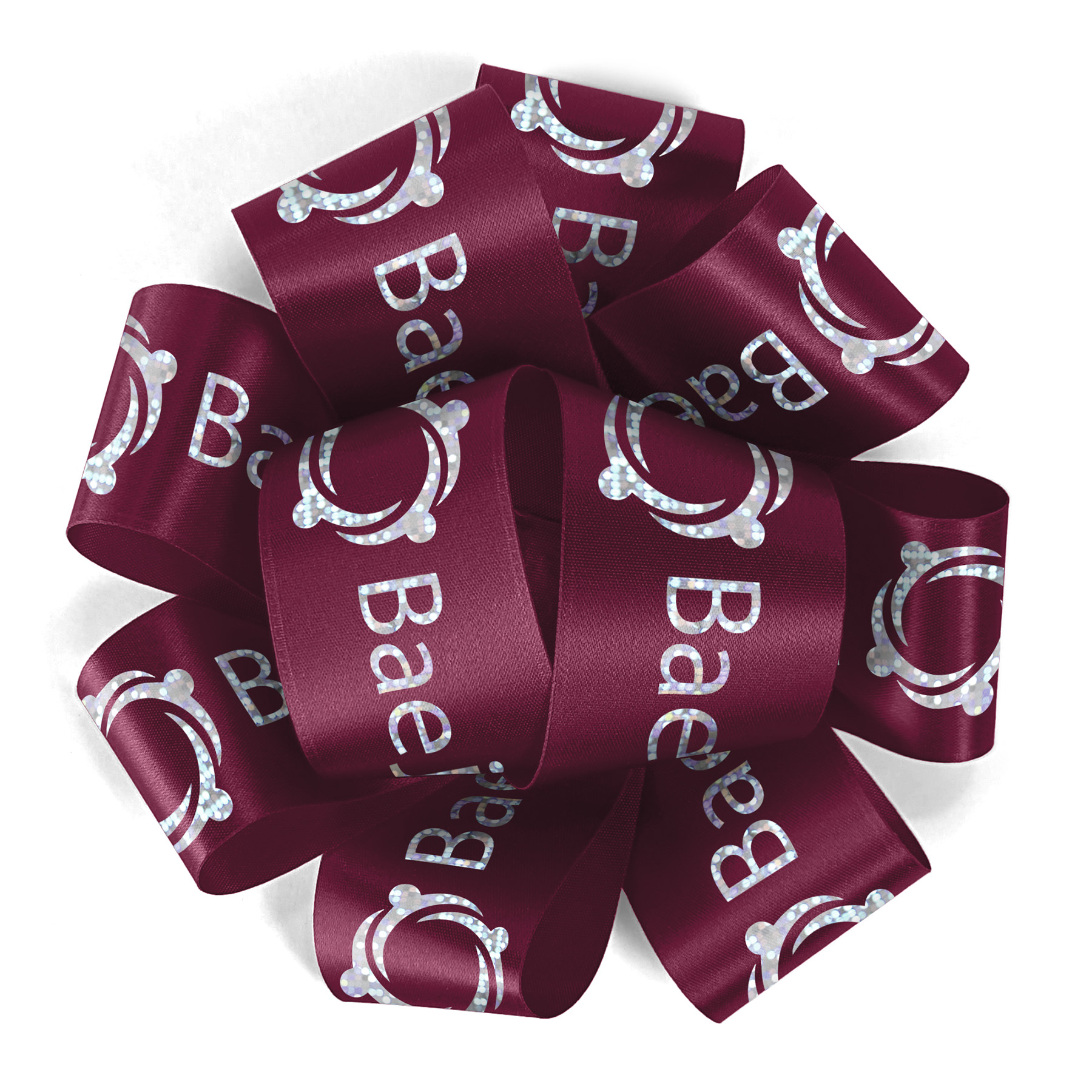 1 1/2" Badge Satin Bow - Foil Print 7