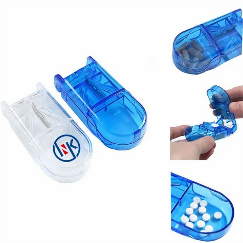 Pill box with cutter
