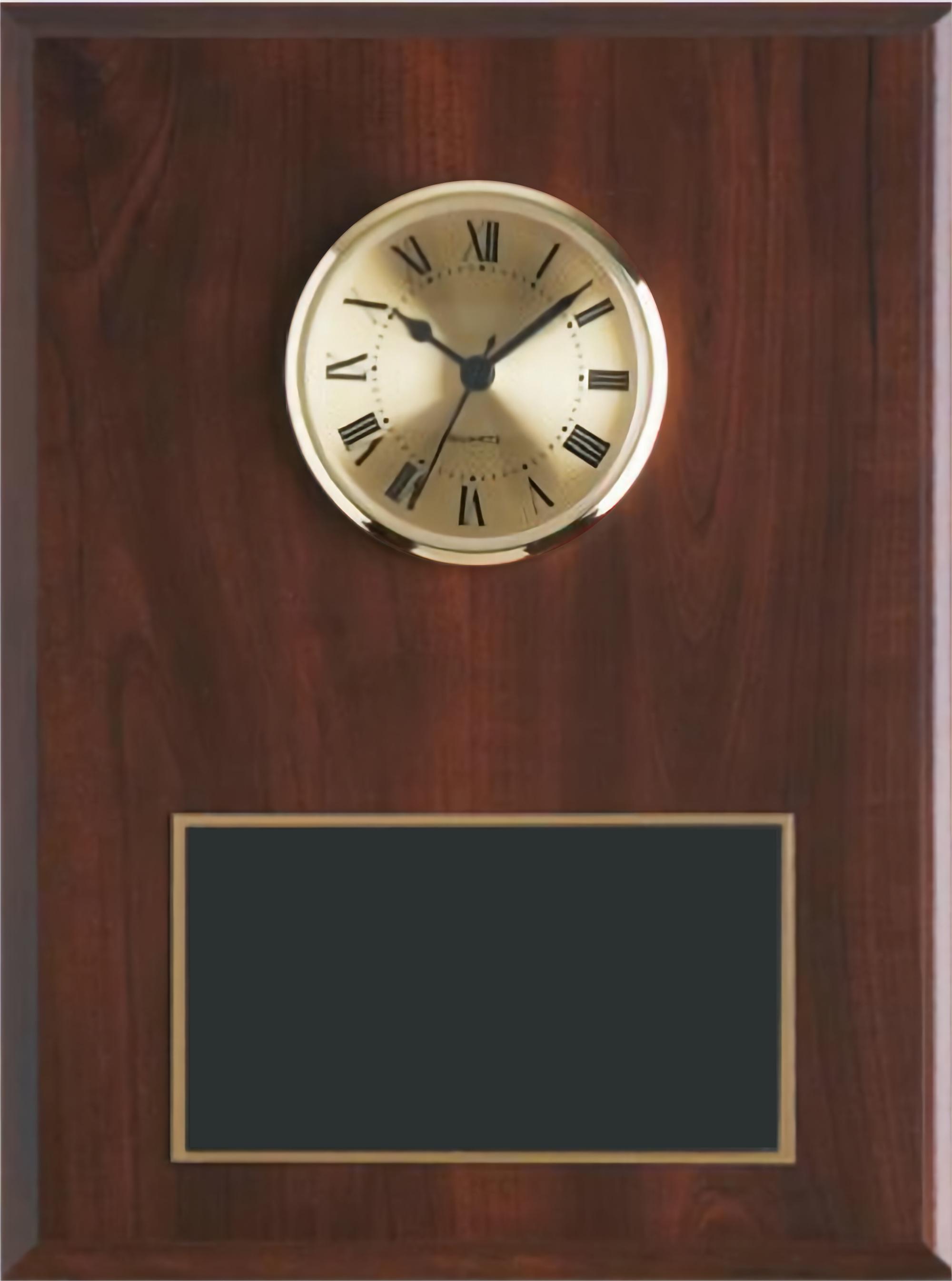 Cherry Solid Wood Plaque W/ Clock (12" X 15") 5