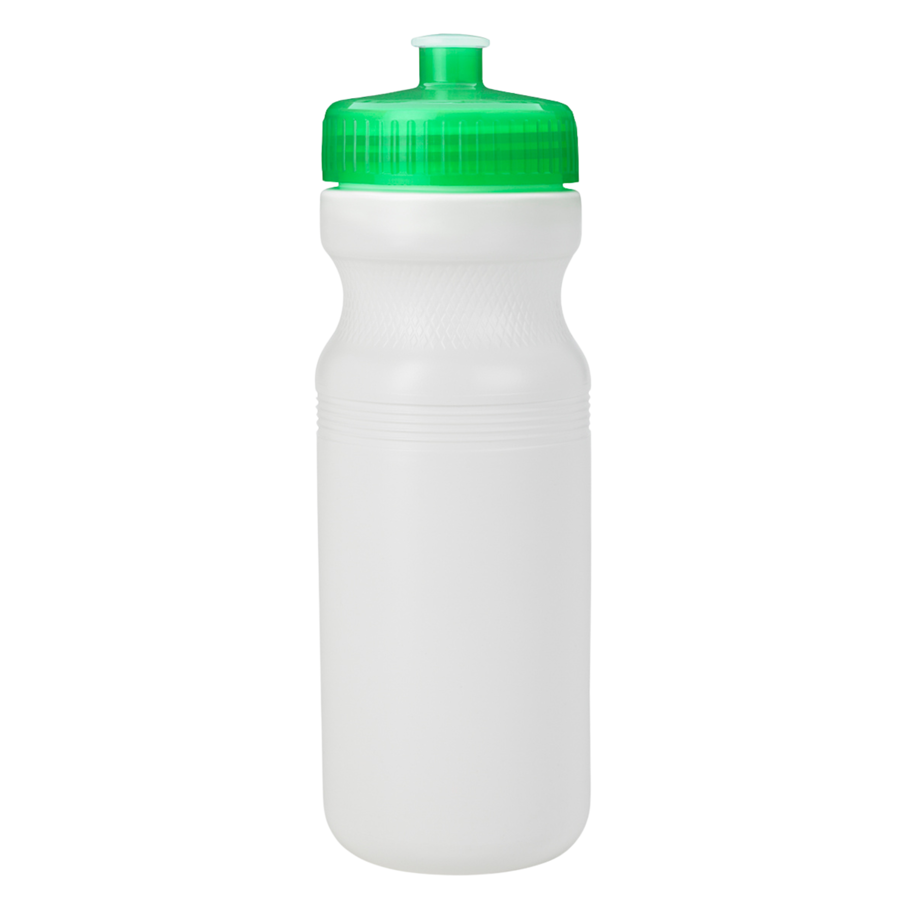 White 24 oz. HDPE Bike Style Sports Bottle with Push Pull Lid