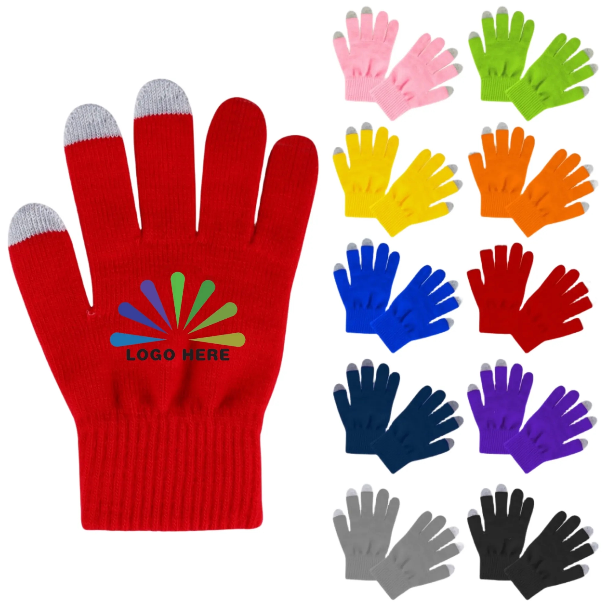 Full Color Winter Touchscreen Knitted Gloves 2