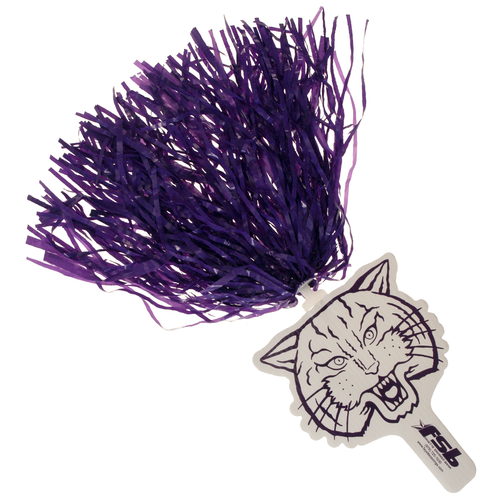 Wildcat Mascot Hand Fan, Screen Printed 35