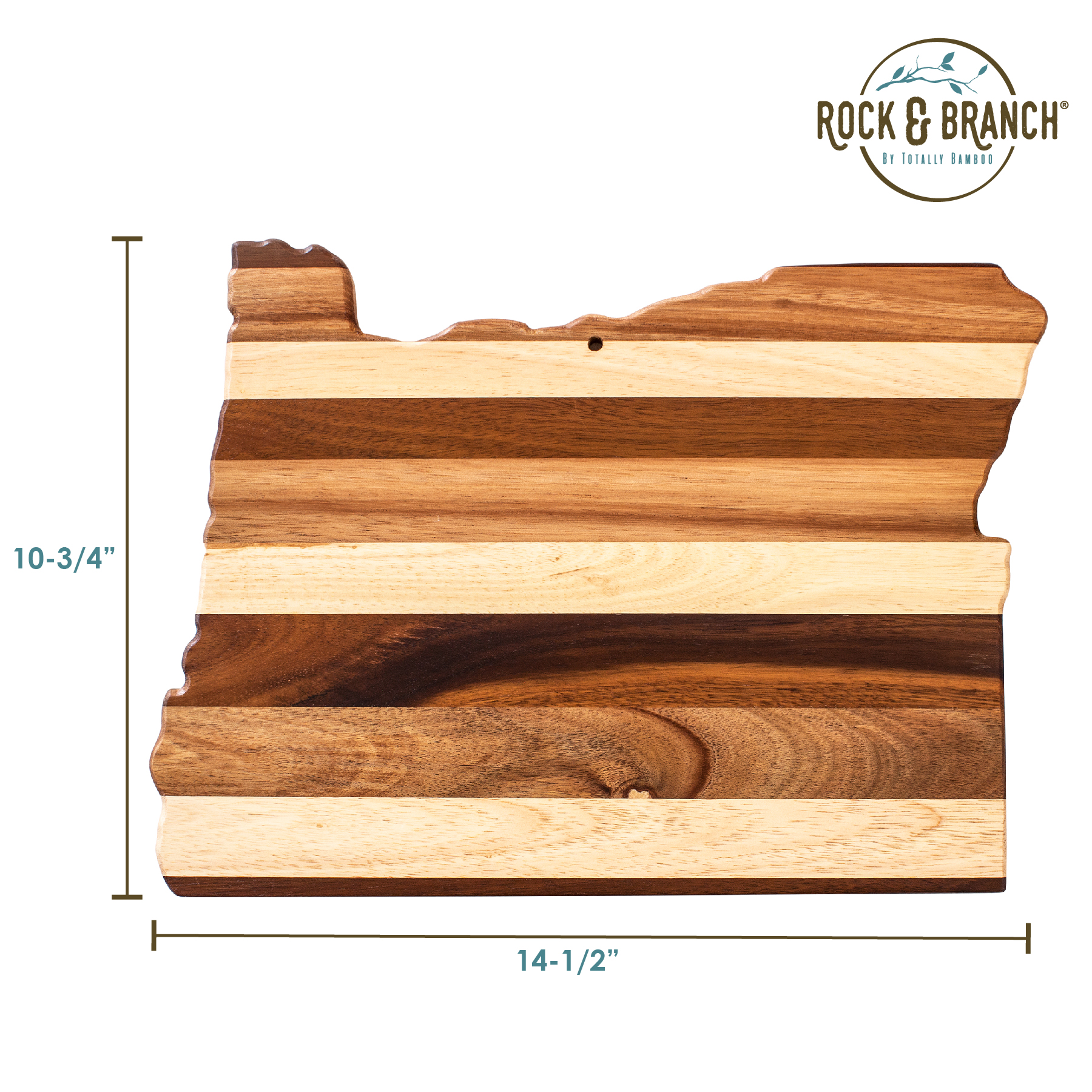 Rock & Branch® Shiplap Series Oregon State Shaped Wood Serving and Cutting Board 3