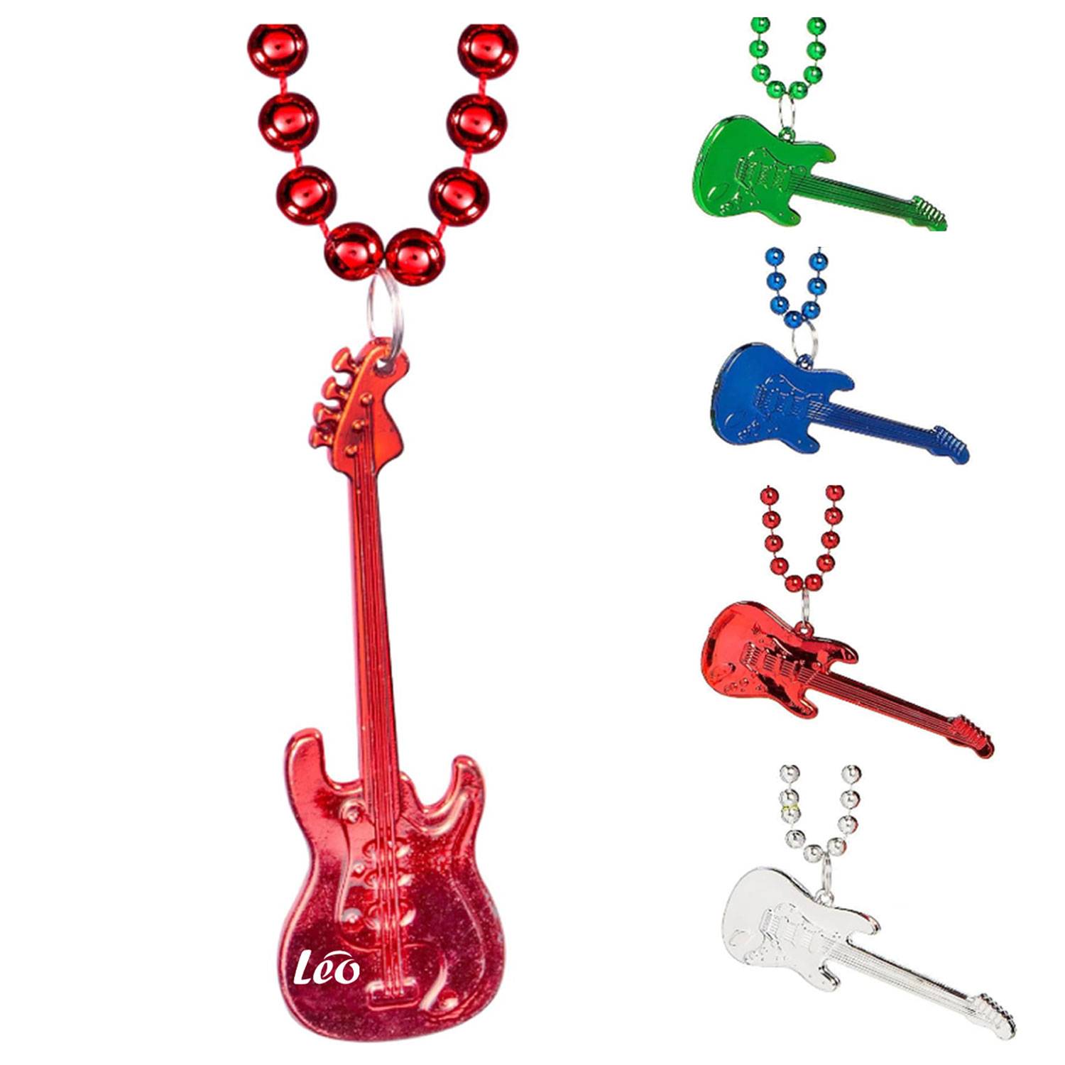 Multi colored electroplated guitar necklace bead chain 3