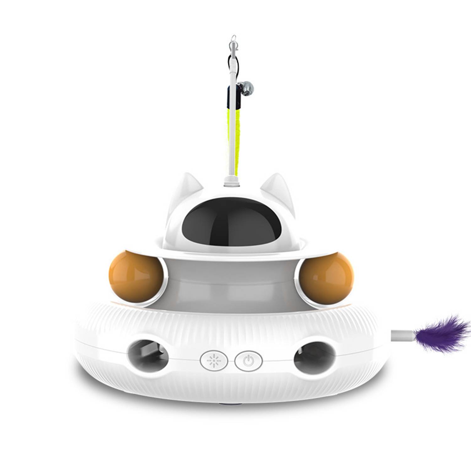 Indoor Interactive Cat Toy w/ Laser & Feather Wand 4