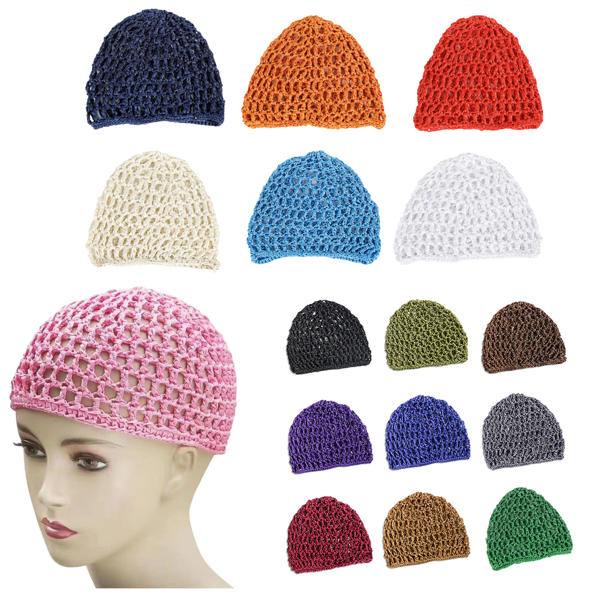 Solid Color Knitted Mesh Hat 2