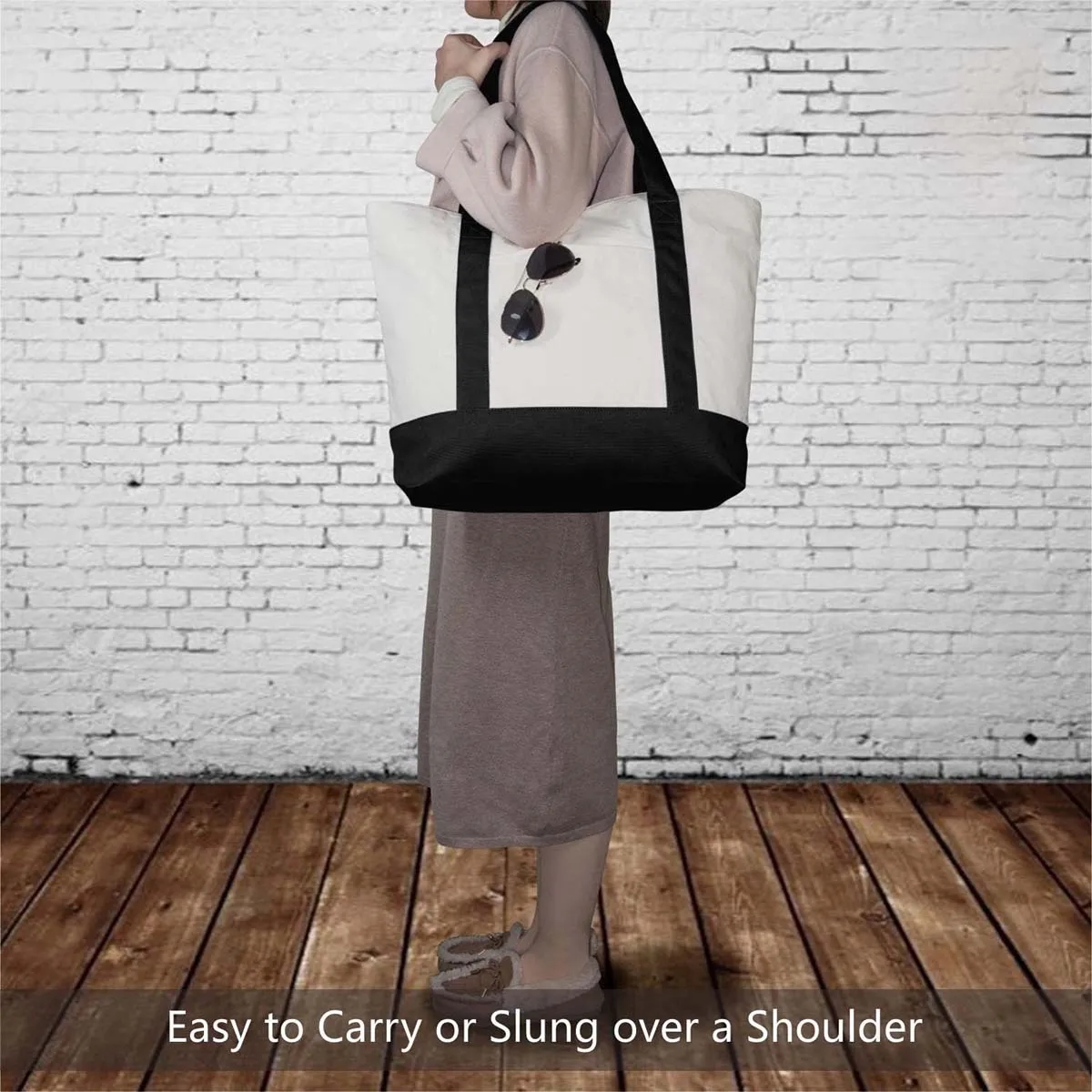 Custome Stylish Durable Canvas Tote Bag with External Pocket 5