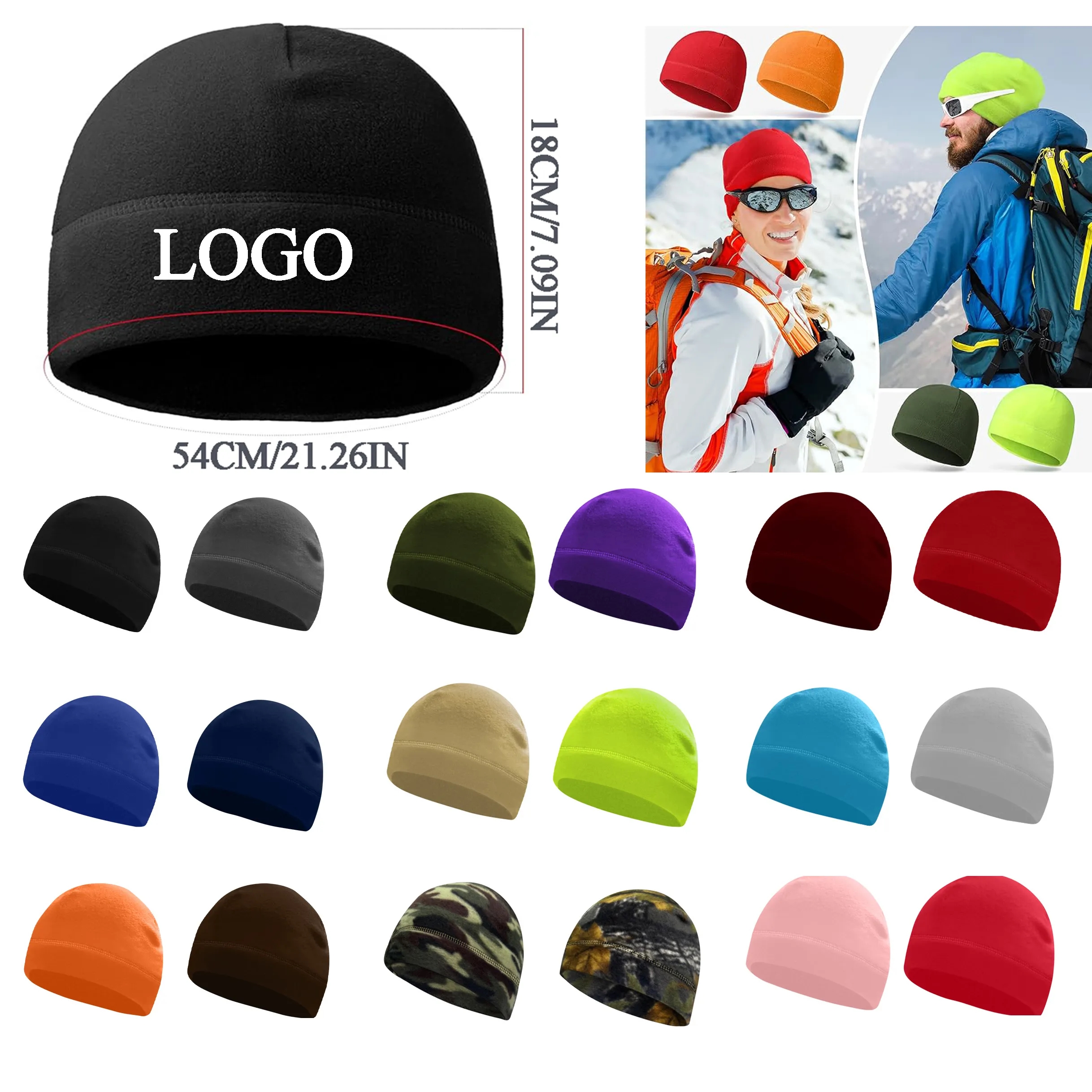Fleece Skull Beanie for Running Skiing Cycling Sports 1