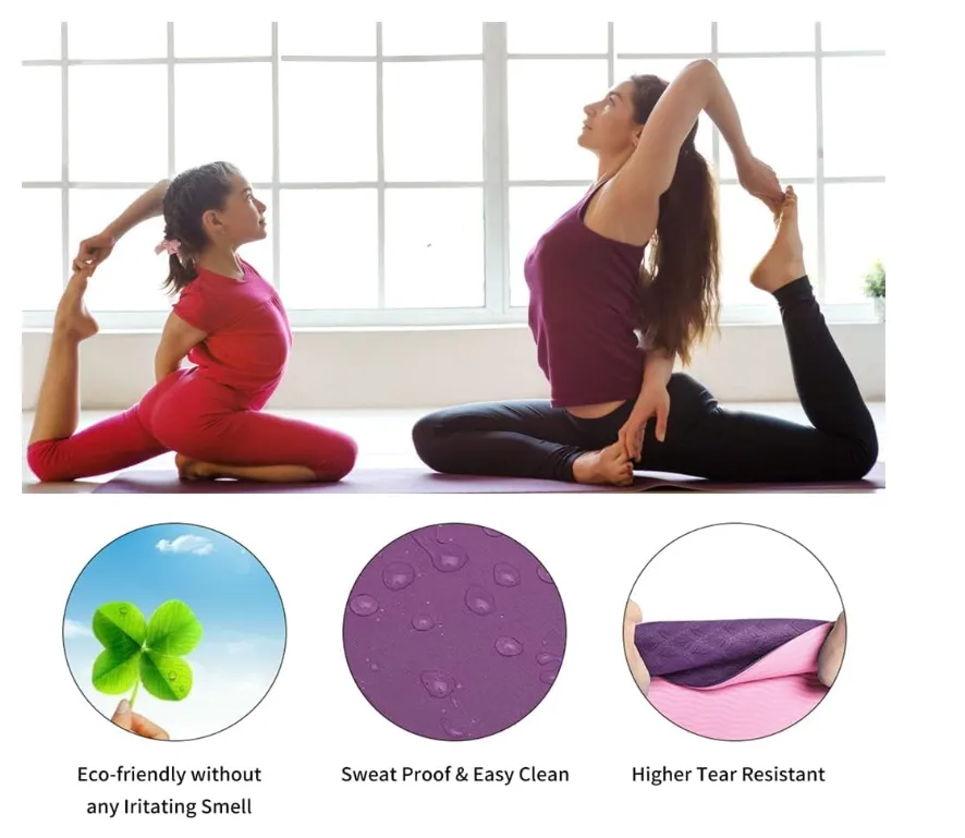 TPE Yoga Mat W/ Carry Handle 4