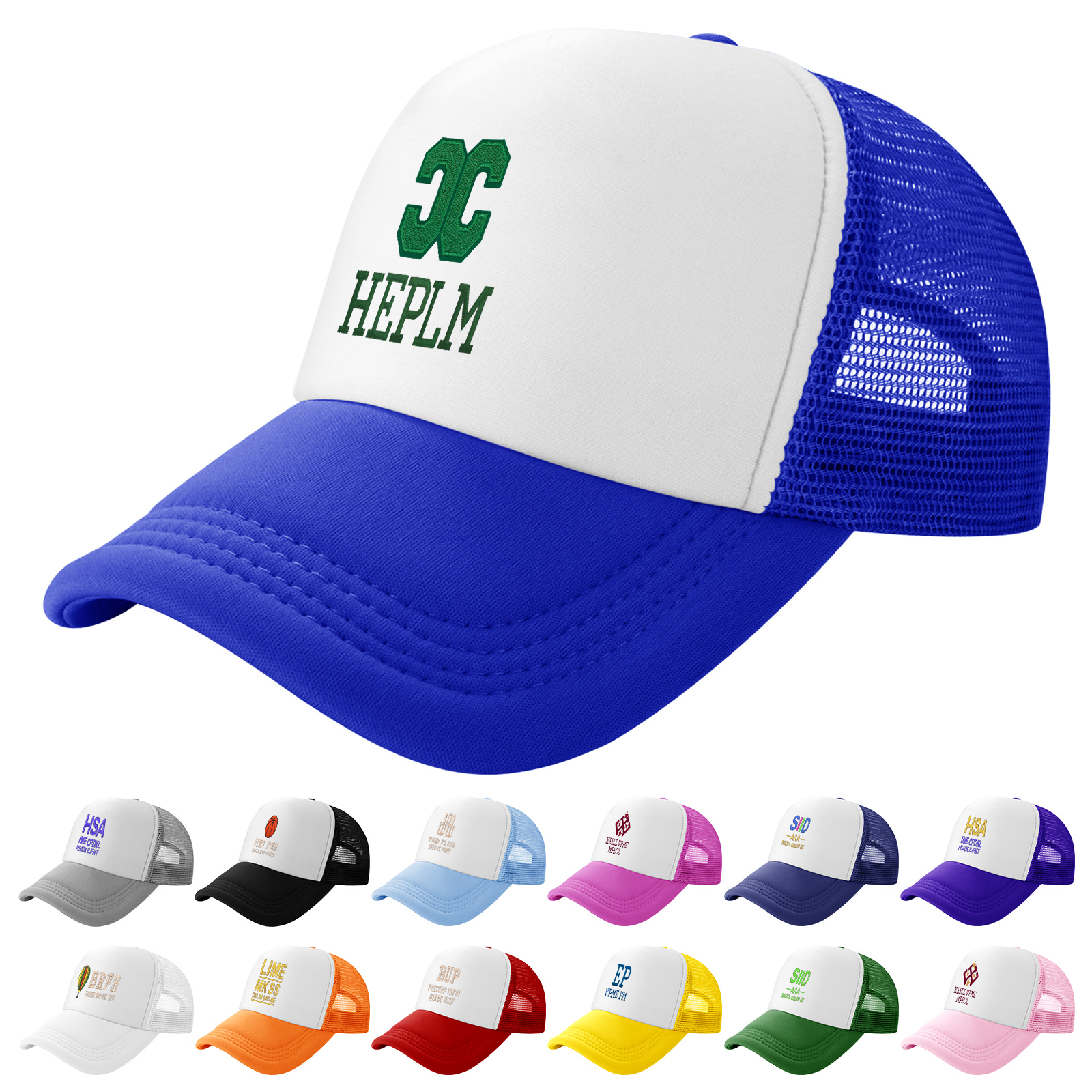 Curved Brim 5-Panel Foam And Mesh Trucker Hat 12