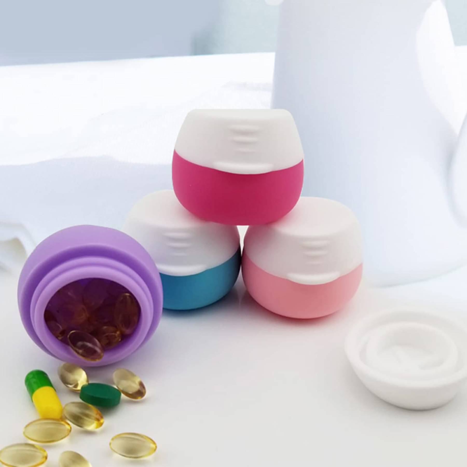 0.66 oz Small Silicone Pill Cases Waterproof 6