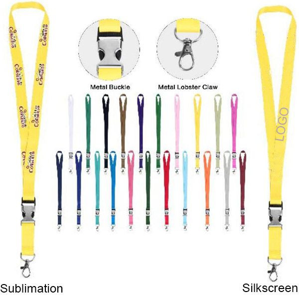 3/4" Polyester Lanyard W/ Lobster Claw and Metal Buckle (Sublimation) 2