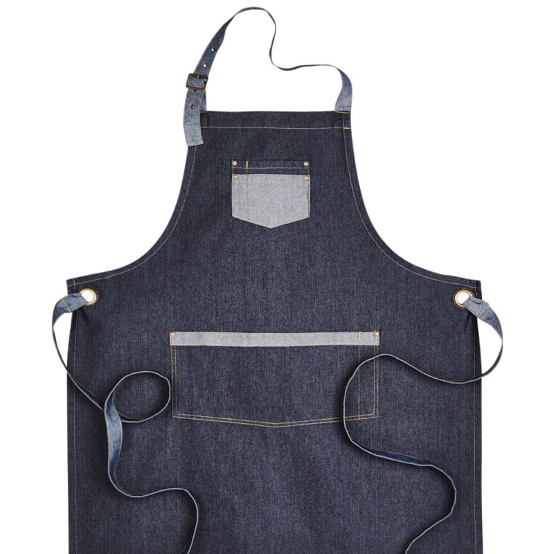 Artisan Collection By Reprime Unisex Domain Contrast Denim Bib Apron 15