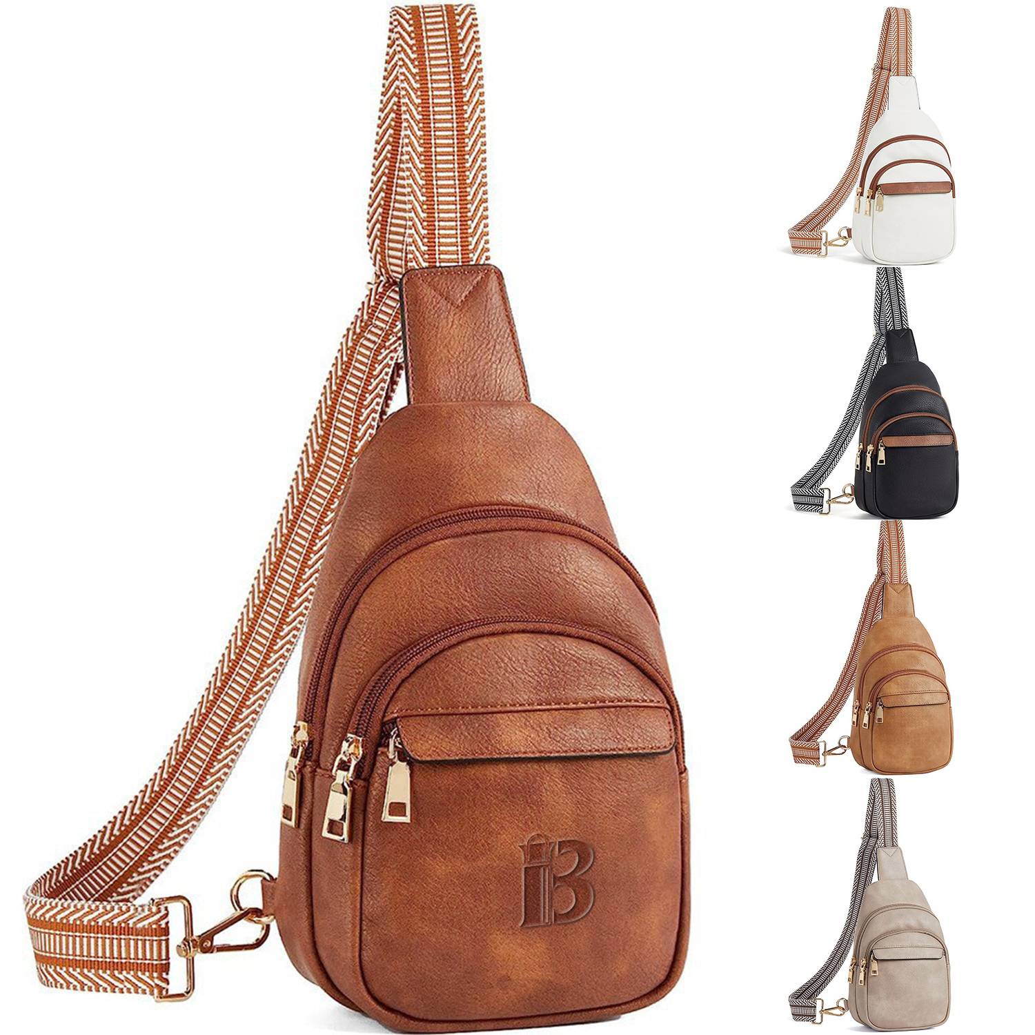 Adjustable Strap PU Leather Crossbody Chest Bag daily 2