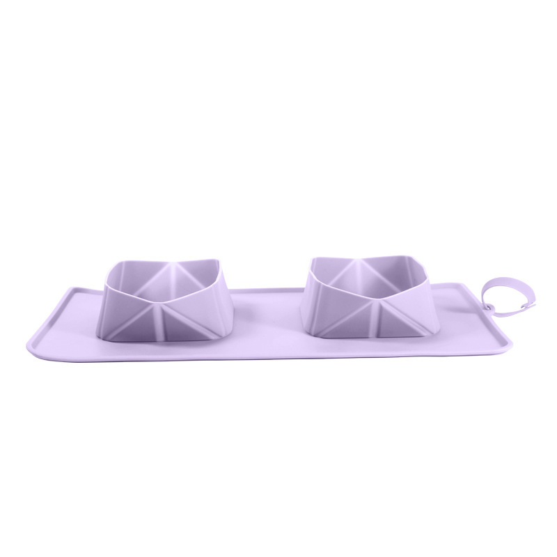 Silicone Folding Pet Dual Bowls 5