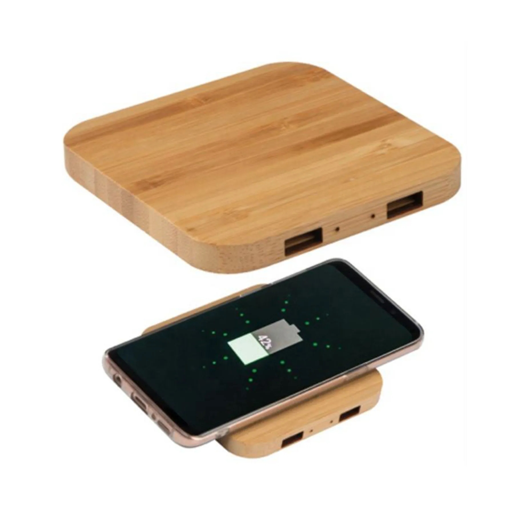 Square Wooden Wireless Charger 5