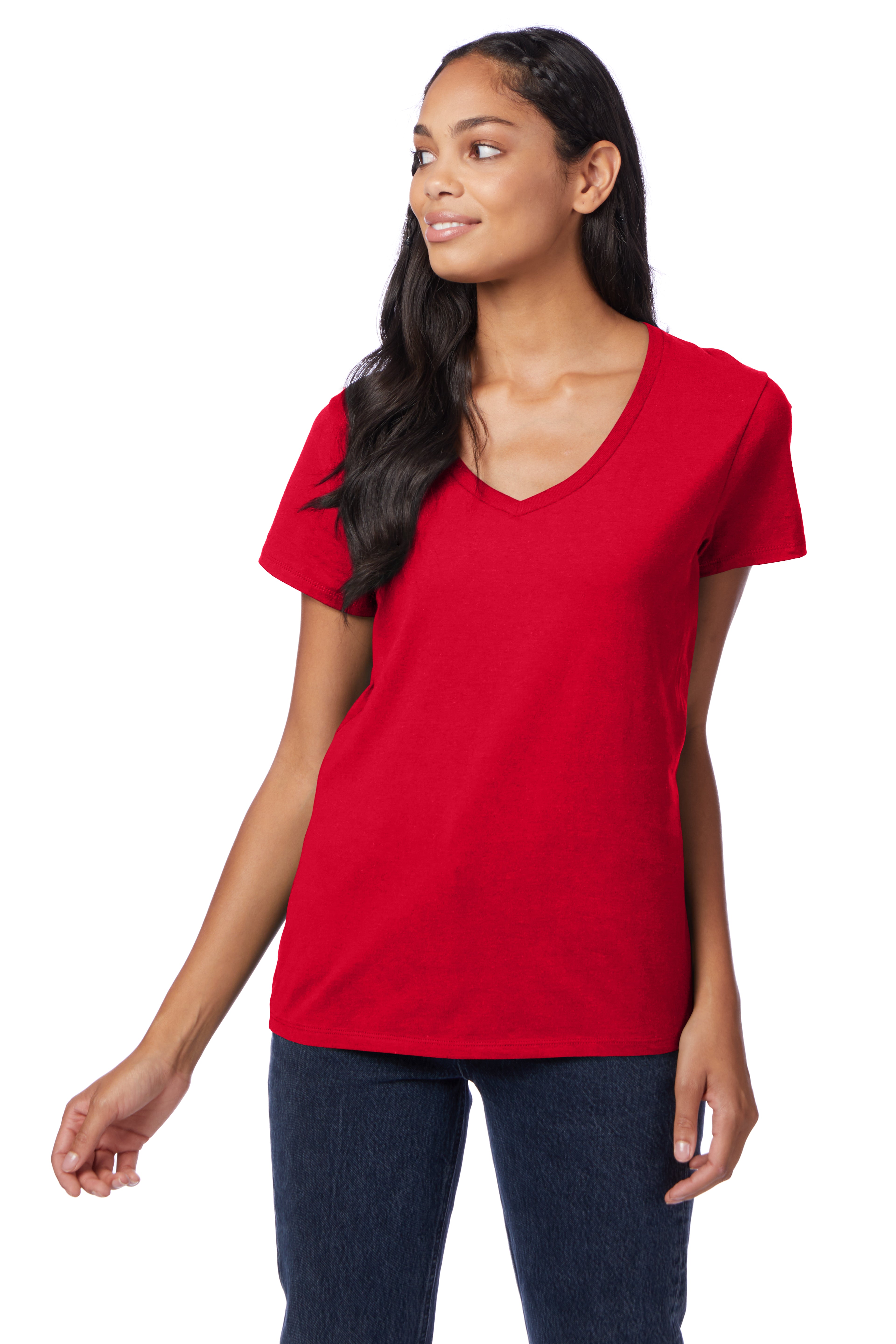 Hanes Perfect-T Women's Short Sleeve V-neck T-shirt 9