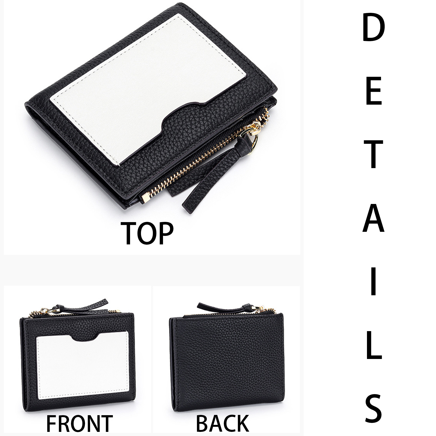 Genuine Leather Stylish zippered coin purse 3