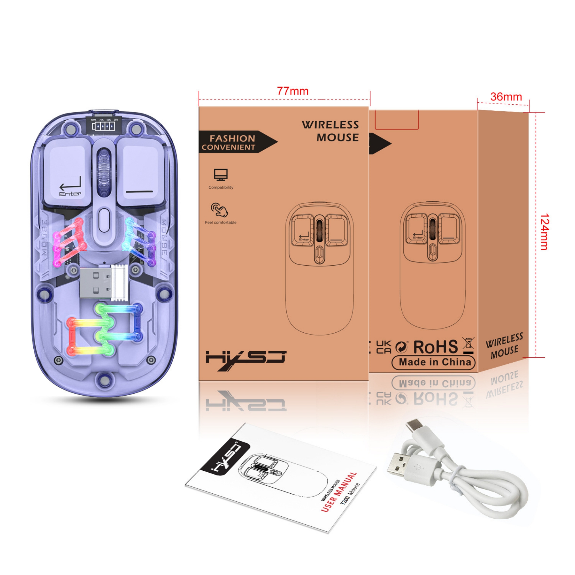 Transparent Dual-mode Wireless Mouse 1